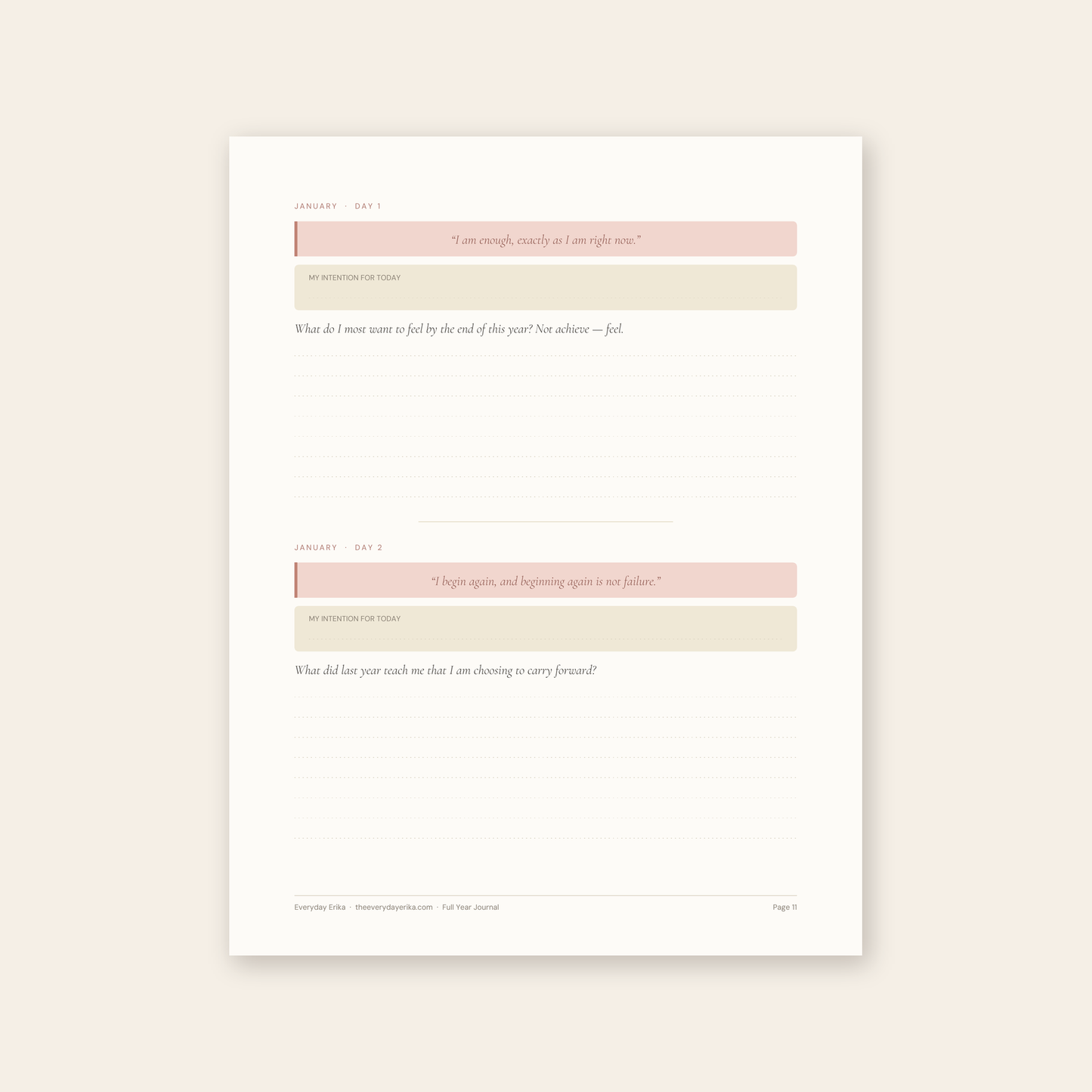Becoming Her Journal — 365 Days of Prompts, Affirmations & Cycle Awareness