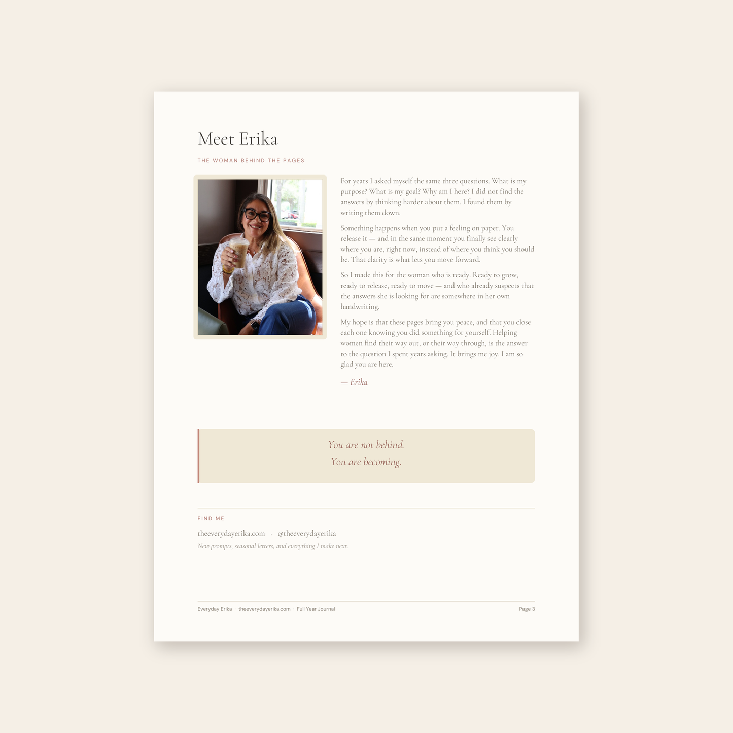 Becoming Her Journal — 365 Days of Prompts, Affirmations & Cycle Awareness
