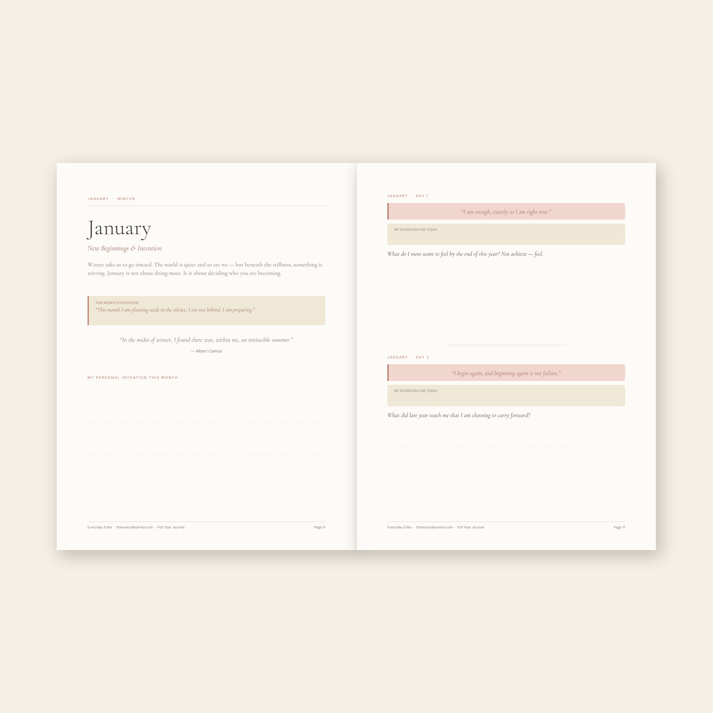 Becoming Her Journal — 365 Days of Prompts, Affirmations & Cycle Awareness